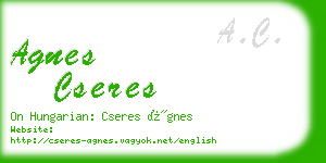 agnes cseres business card